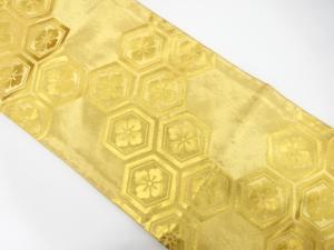 アンティーク　花亀甲模様織り出し名古屋帯（着用可）